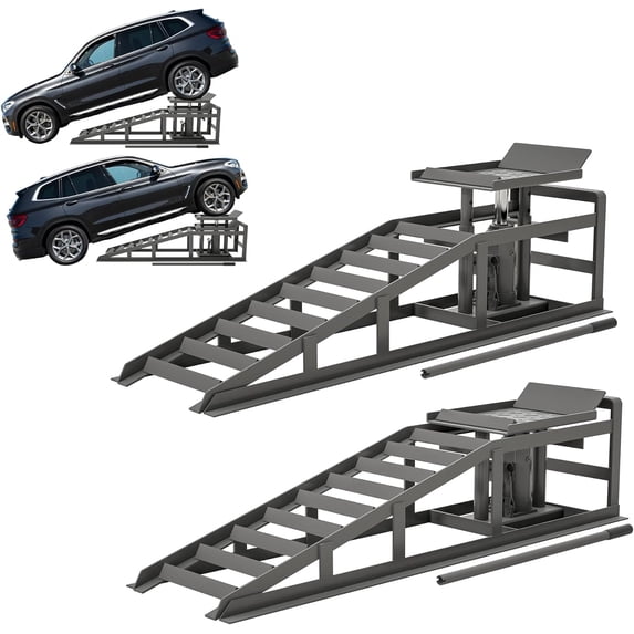 2 Pack Hydraulic Car Ramps 5T 10000lbs Low Profile Car Lift Service ...