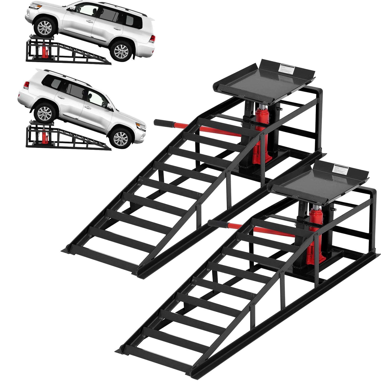 2 Pack Hydraulic Car Ramps for Oil Changes, 5t 11050LBS Heavy Duty ...
