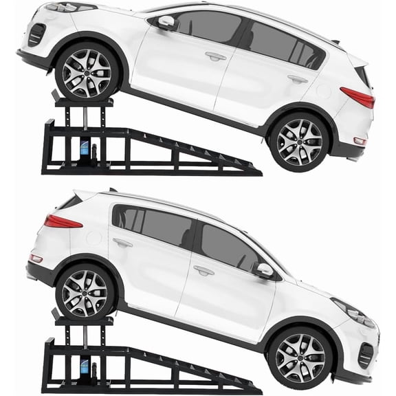 2 Pack Hydraulic Car and Truck Service Ramps,Low Profile Car Lift Service Ramps for Oil Changes,11000 Lbs (5 Tons), Adjustable Lift Height 9.8" to 16.21", Home Garage,Vehicle Auto Garage