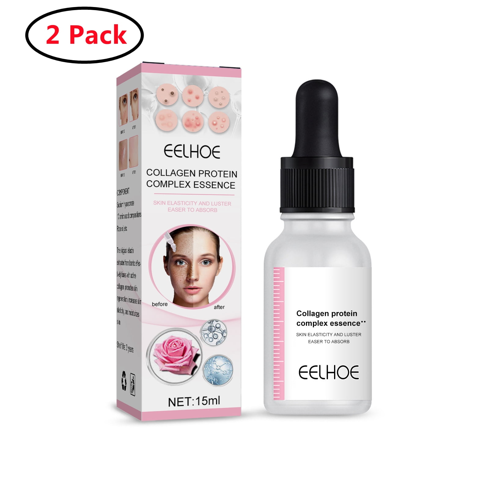 2 Pack Hydro Boost Hydrating Hyaluronic Acid Face Serum, OilFree and Formula
