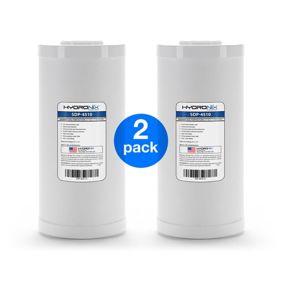 2 Pack - Hydronix SDP-4510 Dual Purpose Radial Flow Cartridge 4.5" x 10"