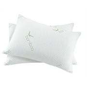 HOME SWEET HOME DREAMS 2 Pack Hypoallergenic Bamboo Memory Foam Bed Pillow - Standard/Queen