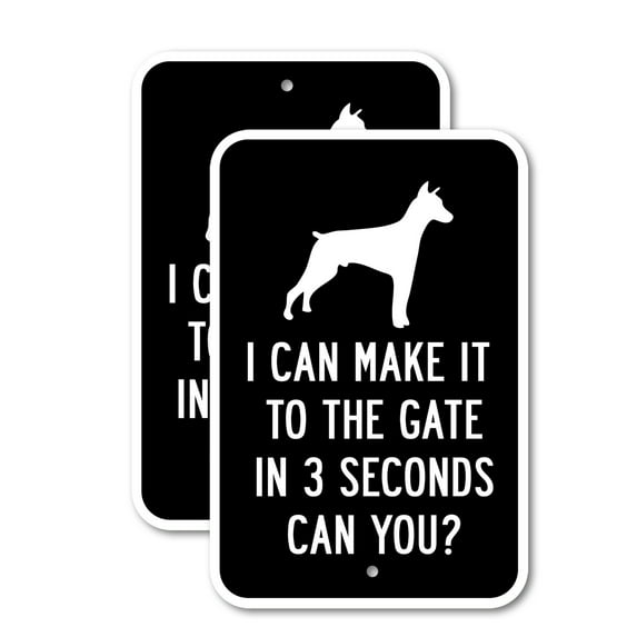 (2 Pack) I Can Make It To The Gate In 3 Seconds Can You? | 12" X 18" Heavy-Gauge Aluminum Sign | Rust Free Aluminum, Weather Resistant, Waterproof, Fade Resistant, 2 Pre-drilled Holes
