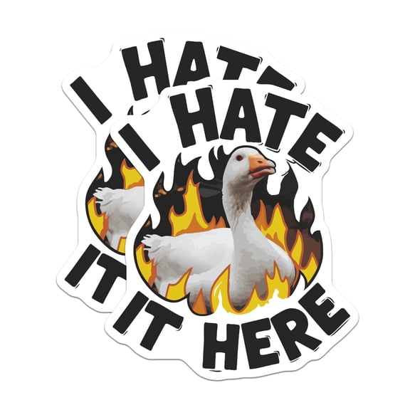(2 Pack) I Hate It Here Goose Magnets - Funny Meme Refrigerator - Sarcastic Animal Humor Decor - 5 Inches On Longest Side - Thick Durable Magnet - Made in USA - MAG22346
