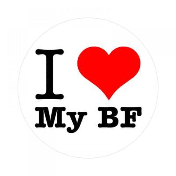 2 Pack - I "Heart" Love My BF / GF Couples Flexible Magnets - 5x3 Inch Oval