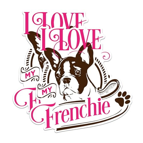 (2 Pack) I Love My Frenchie Magnets - Cute French Bulldog Decor Magnets - Dog Lover's Refrigerator Magnets- 5" On Longest Side - for Fridges, Toolboxes, Cars - Made in USA - MAG2969