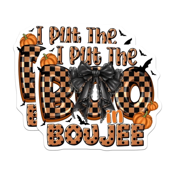 (2 Pack) I Put The Boo in Boujee Magnets - Funny Halloween Decor - Spooky Season Chic Fall Fridge Accessory - 5 Inches On Longest Side - Thick Durable Magnet - Made in USA - MAG23327