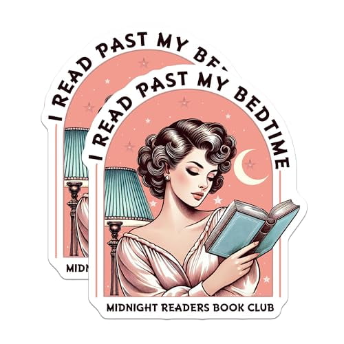 (2 Pack) I Read Past My Bedtime Magnets - Retro Book Club Decor - Vintage Reading Enthusiast - 5" On Longest Side - for Cars, Fridges, Toolboxes - Made in USA - MAG6444