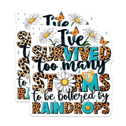 (2 Pack) I ve Survived Too Many Storms Magnets Magnets - Inspirational Quote - Floral Design - 5" On Longest Side - Made in USA - Sticks to Refrigerators & Metal Surfaces - MAG8921