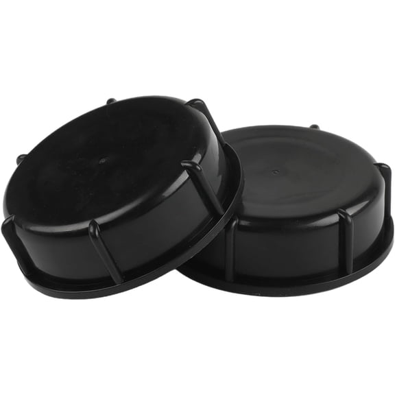 2 Pack IBC Tank Cap S100x8 DN80, Plastic Screw Tap Valve Cover For IBC Tote Water Storage, Black Threaded Lid Replacement Accessories