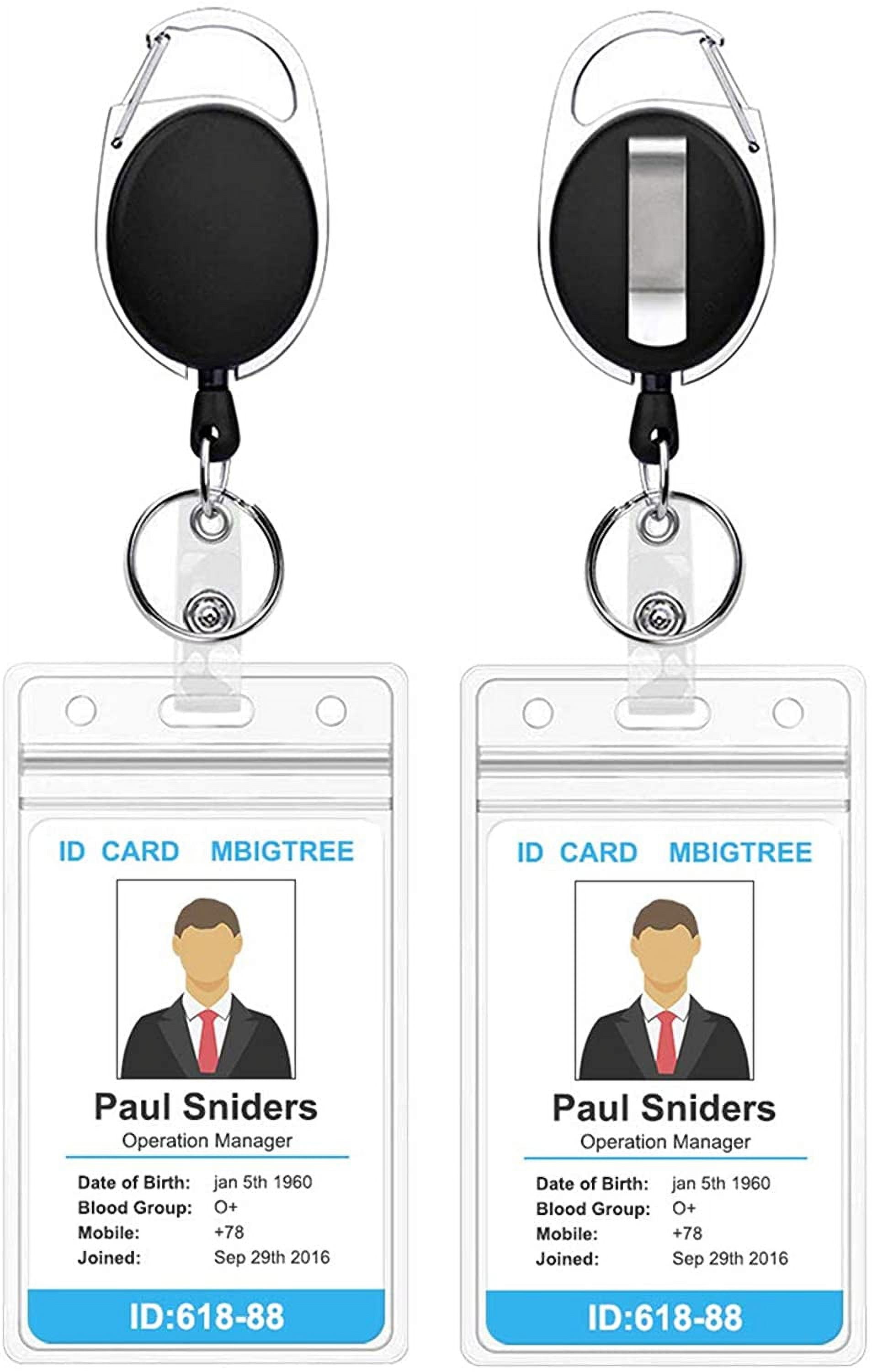 Wisdompro 2 Pack Retractable Badge Holders, Heavy Duty Double Sided Clear  PVC ID Card Holder with Ca…See more Wisdompro 2 Pack Retractable Badge