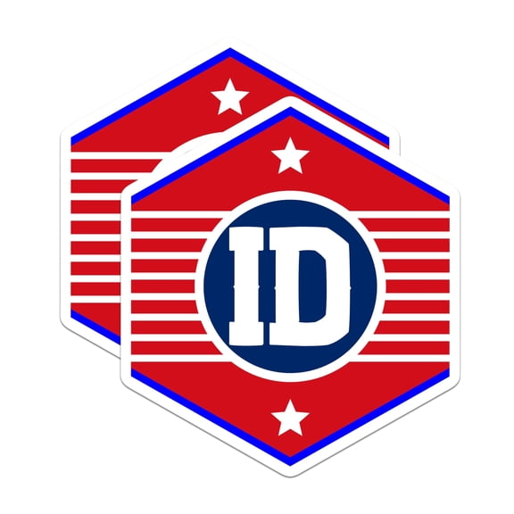 (2 Pack) ID Logo Magnets - Patriotic Style - Initial Magnets Decor - 5" On Longest Side - Premium Magnet - for Cars, Refrigerators, Toolboxes, Lockers - Made in USA - MAG17799