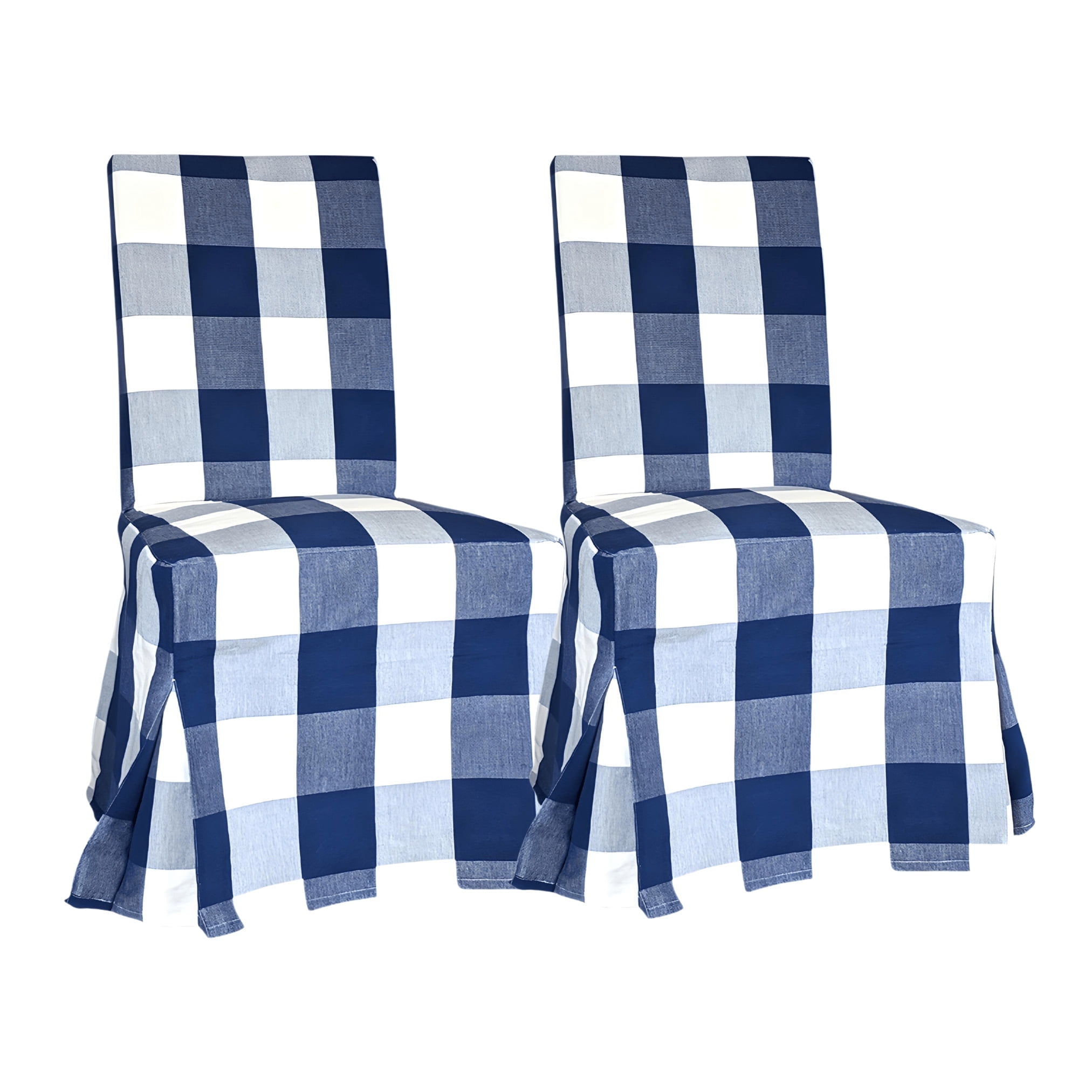 2 Pack IKEA Henriksdal Dining Chair Cover Buffalo Check Navy Blue Floor Length Walmart
