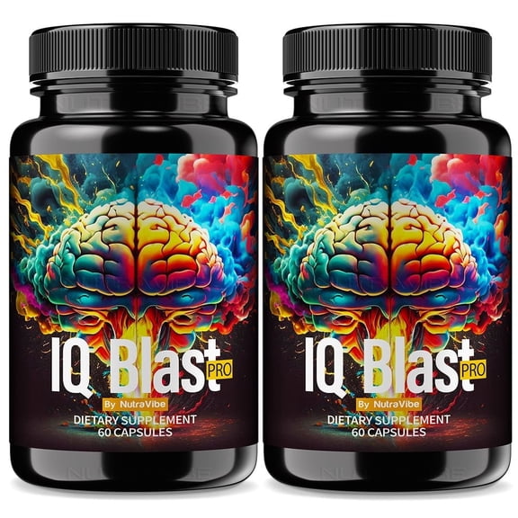 (2 Pack) IQ Blast Pro Pills IQBlast Daily Formula with a Natural Blend to Help Maintain Focus, Clarity & Concentration | Clean Easy-to-Swallow Capsules for Everyday Sharpness (120 Capsules)