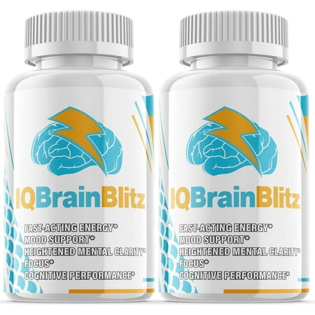 (2 Pack) IQ Brain Blitz - Nootropic Memory Booster Dietary Supplement for Focus, Memory, Clarity, & Energy - Advanced Cognitive Formula for Maximum Strength - 120 Capsules