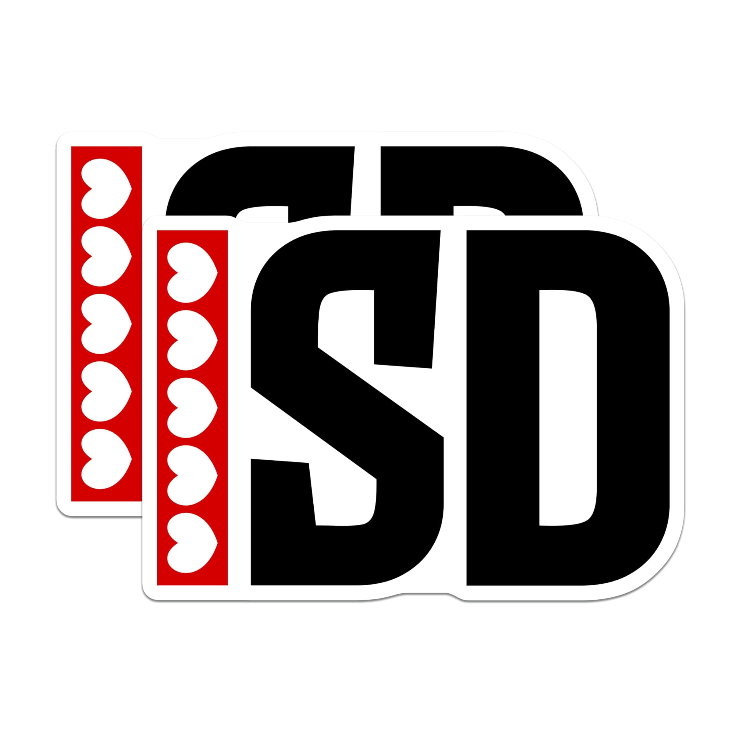 (2 Pack) ISD Initial Magnets - School Spirit Pride Display - Red Heart ...