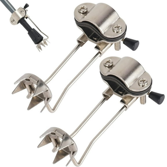 2 Pack Ice Cane Tip Attachment, Metal Cane Tips for Snow Anti-Slip Crutch Ice Tips Spike Feet 5-Prong Replacement Cane Ice Grip Accessories for Walking Sticks Winter