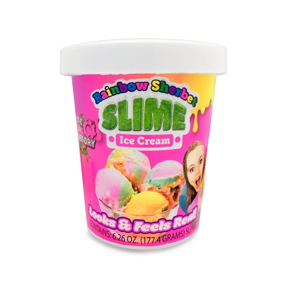 2 Pack Ice Cream Slime Strawberry and Rainbow Sherbert
