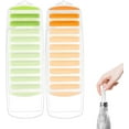 thumbnail image 1 of 2 Pack Ice Cube Tray, Bottle Ice Stick Trays Bottom Silicone, Easy Release Reusable Ice Cube with No-Spill Removable Lid for Sports Drinks and Water Bottles Whiskey Cocktail (Green+Orange), 1 of 5