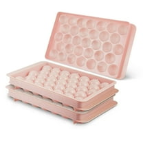 2 Pack Ice Cube Trays For Freezer, Ice Ball Maker Mold Mini circle Round Ice Cube Mold with Lid 1.2in X 66PCS for Cocktail Whiskey Tea Coffee