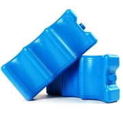 2 Pack Ice Packs for Lunch Boxes Coolers, Breastmilk Bottle Storage, Lunch Box, Insulated Contoured Freezer Pack, Long Lasting Reusable Cool Pack for Soda, Camping Beach Picnic, Blue