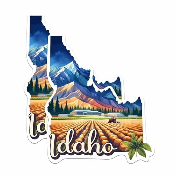(2 Pack) Idaho State Shape Magnets - ID State Magnet - Choose from 50 States - 5" On Longest Side - Premium Magnet - for Cars, Refrigerators, Toolboxes - Made in USA - MAG1248