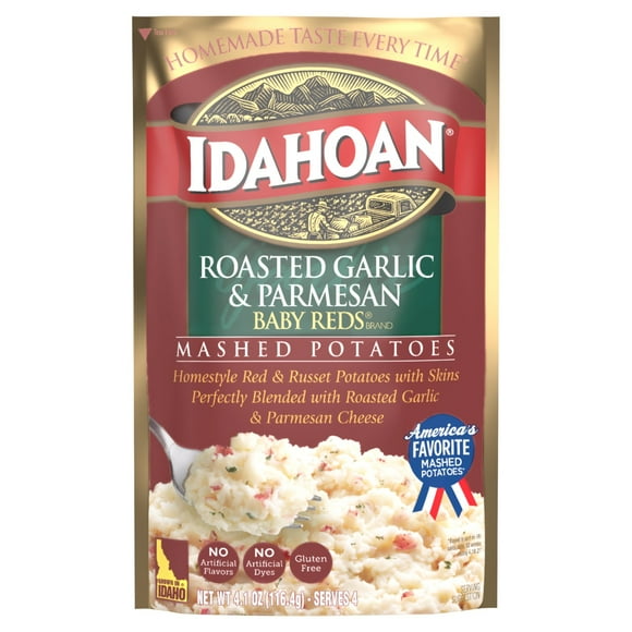 2 Pack - Idahoan Potatoes Mashed Baby Reds Roasted Garlic & Parmesan 4.1 oz Package May Vary