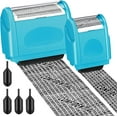thumbnail image 1 of 2 Pack Identity Protection Roller Stamp Identity Theft, Confidential, Privacy Roller Stamp Information Blocker and 4 Pack Refill Ink for ID Account Data Address Security(Blue), 1 of 7
