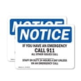 thumbnail image 1 of (2 Pack) If You Have An Emergency Call 911 All Other OSHA Notice Sign, 1 of 7