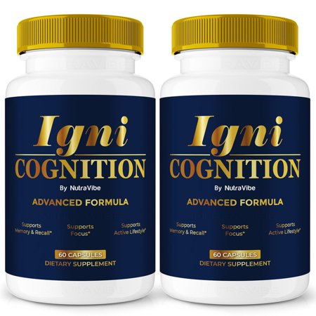 (2 Pack) Igni Cognition Pills – Daily Formula with a Natural Blend to Help Maintain Focus, Memory & Concentration | Clean, Gentle, Easy-to-Swallow Capsules for Everyday Sharpness (120 Capsules)