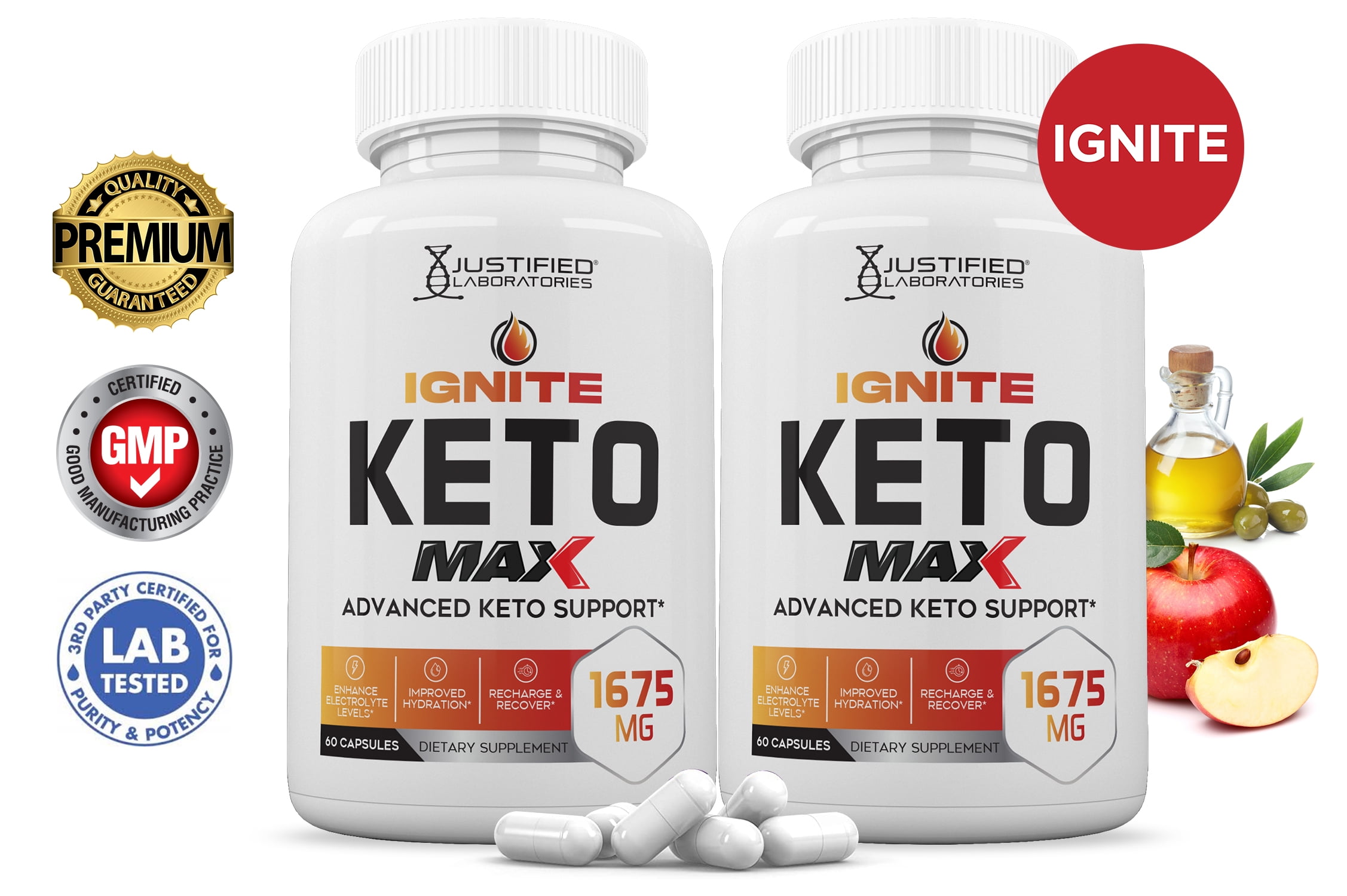 (2 Pack) Ignite Keto ACV MAX Pills 1675mg Alternative to Gummies