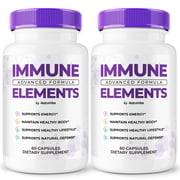 2 Pack Immune Elements Capsules   Daily Immune Defense Supplement for Wellness, Vitality, and Year-Round Function Support   Easy-to-Take Pills 120 Capsules