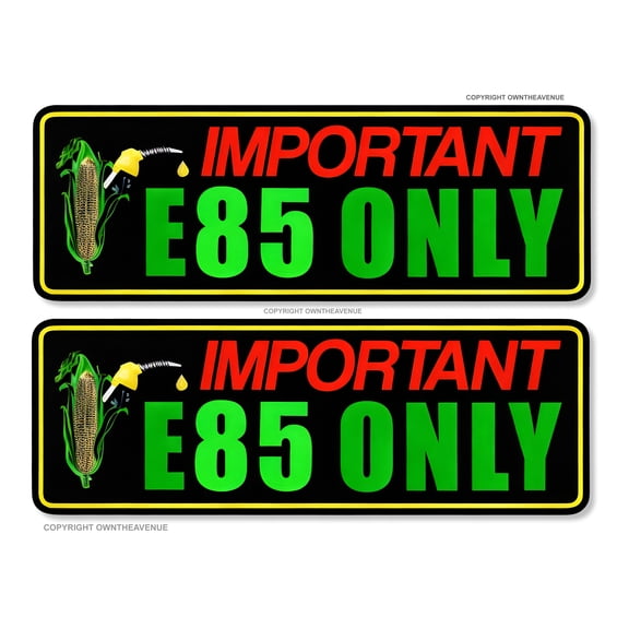 2 Pack Important Ethanol E85 Vinyl Decal Sticker Corn Fuel Race Motorcycle Drift