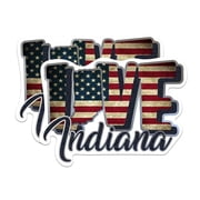 2 Pack Indiana Love State Magnets - in State USA Flag - Choose from 50 States - 5" On Longest Side - Premium Magnet - for Cars, Refrigerators, Toolboxes, Lockers - Made in USA - MAG1420