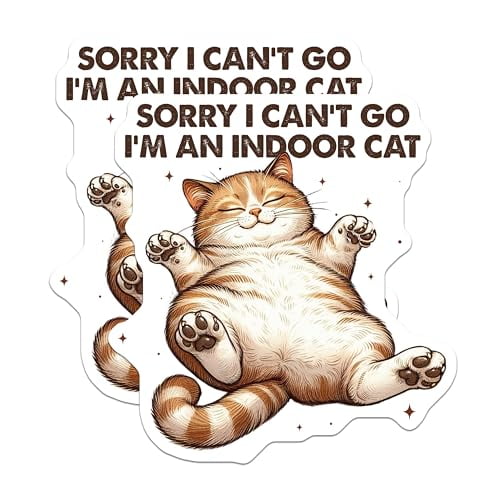 (2 Pack) Indoor Cat Magnets - Funny Cat Sayings - Cute Cat Quotes - Kitty Lover Magnets - Cat Lover - 5" On Longest Side - for Cars, Fridges, Toolboxes - Made in USA - MAG3663