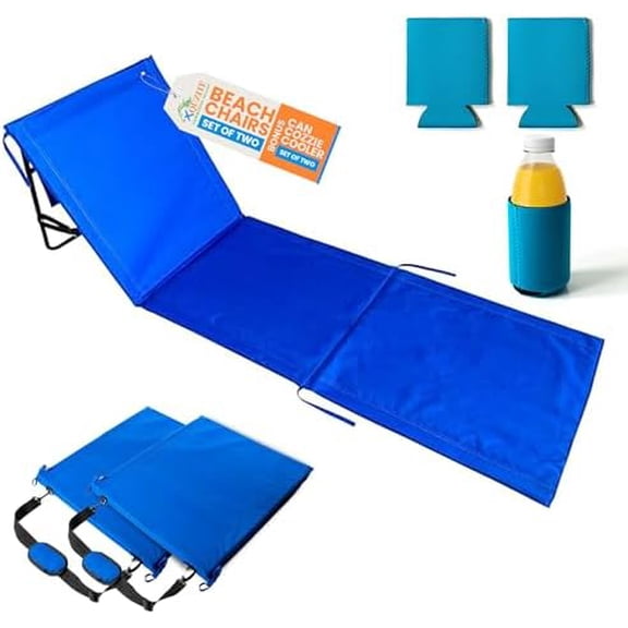 , 2 Pack Indoor Outdoor Camping Mat Chair Lightweight Foldable Lay Flat Beach Lounger, Portable Tanning Layout Seat, Collapsible Beachcomber Travel Chair for Adults$$Sport & Recreation Other