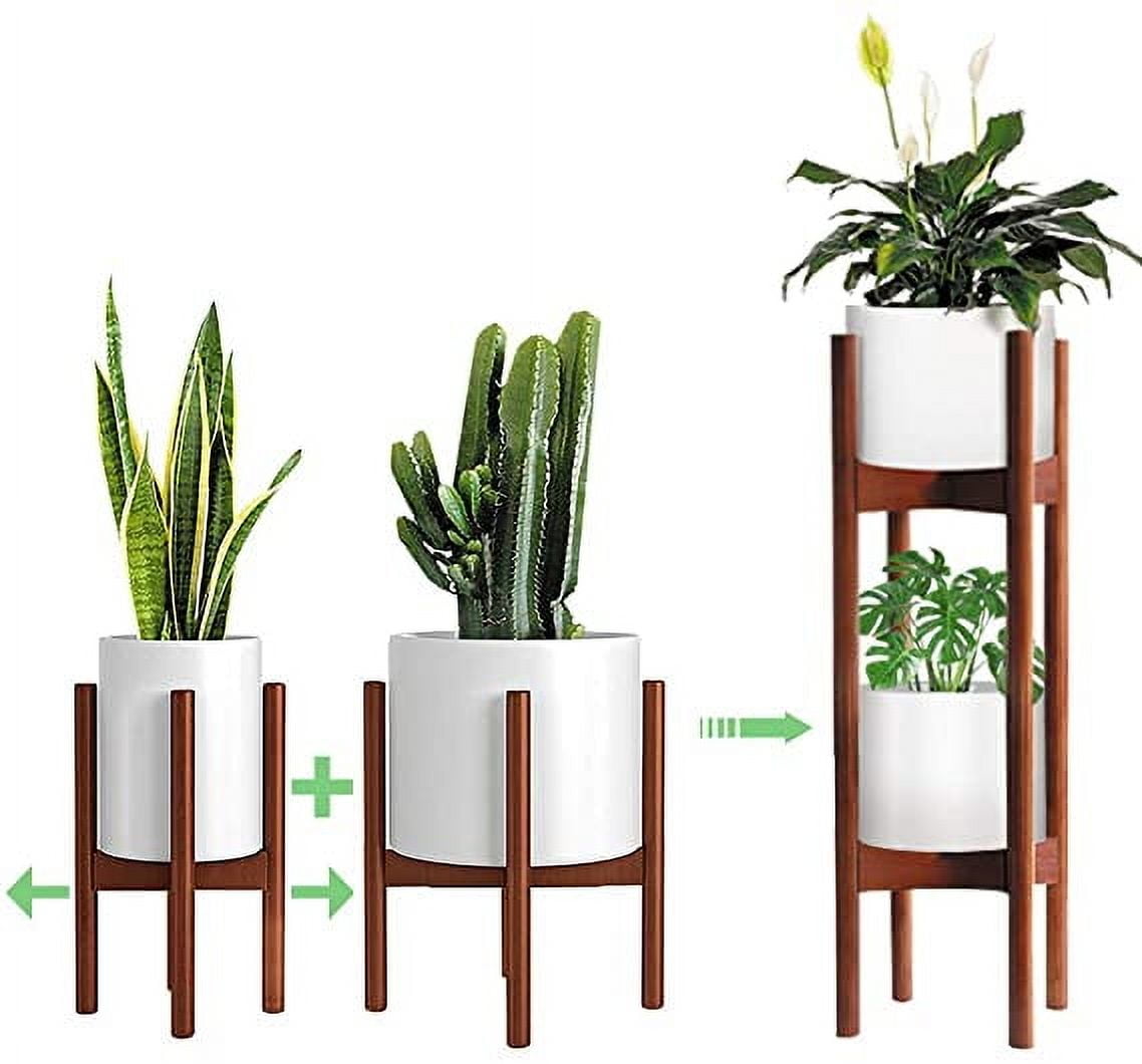 2 Pack Indoor Plant Stands, 2 Tier Tall Plant Stand 30 inches, Mid