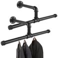 thumbnail image 1 of 2 Pack Industrial Pipe 20'' L Clothes Rack, Wall Mounted Heavy Duty Rustic Iron Garment Display Bar, Hanging Rod for Closet Storage, Max Load 40lbs, Black, 1 of 5