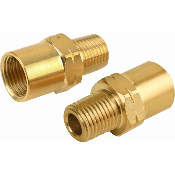2 Pack Inert Arc Adapters, 1/4" (NPT) Thread Brass Argon Hose Fittings Argon Hose Connection, Argon Regulator Fittings Connection for Inert Gas Welder Hoses Tubes