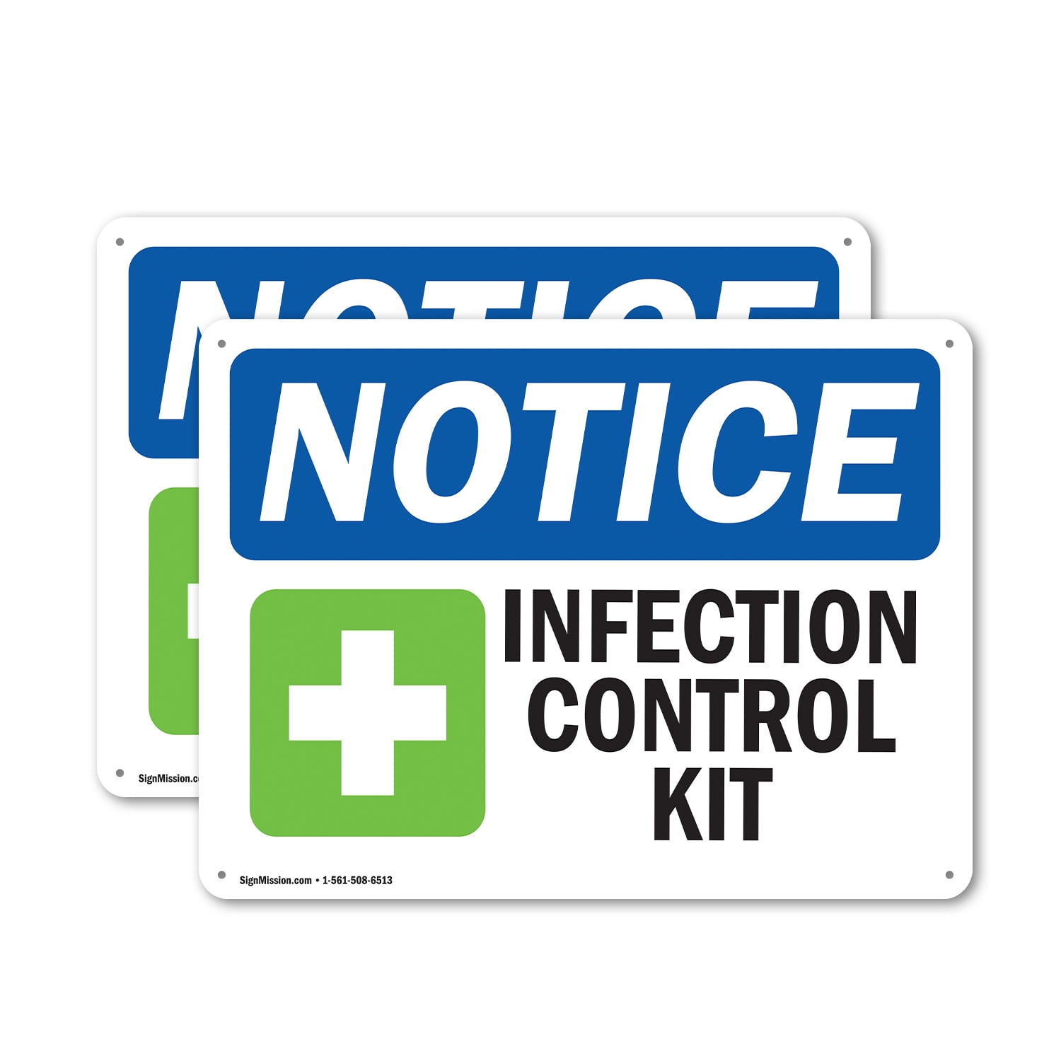 (2 Pack) Infection Control Kit OSHA Notice Sign 10 Inch X 7 Inch Indoor ...