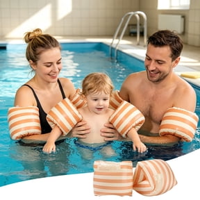 2 Pack Inflatable Arm Floaties, Blow up Water Wings, Swimming Arm Bands Floatation for Swimming Beginner