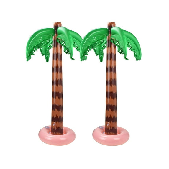 2 Pack Inflatable Palm Trees, 85cm Tall, Material, Easy to Inflate/Deflate, Summer Pool/Beach Party Backdrop