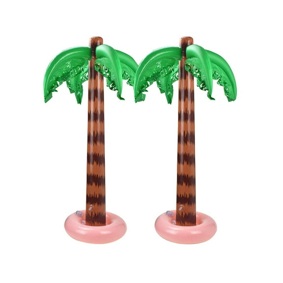 2 Pack Inflatable Palm Trees 90cm Coconut Trees Beach Backdrop Party Easy Inflate Deflate Reusable Quality Material Summer Theme Decoration Quantity 2 Stable Base