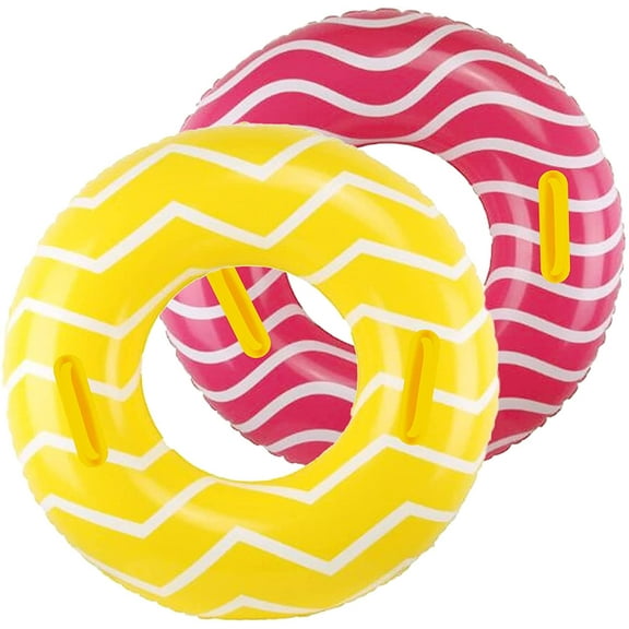 2 Pack Inflatable Pool Tubes with Handles, 39” Inner Tubes for Floating, Round Pool Float, Beach Swim Ring Floaties, Pool Party Toys for Teens Adults