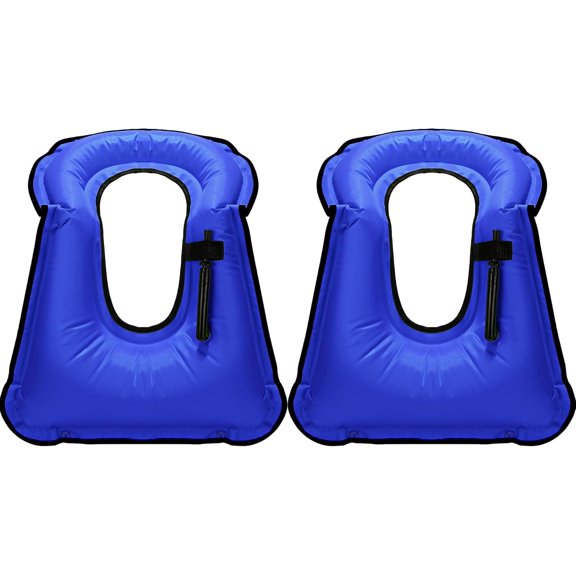 2 Pack Inflatable Swim Training Vest, 2 Color Options Blue & Black Lightweight Water Float Jacket for Adult Pool Beach Swimming Water Sports
