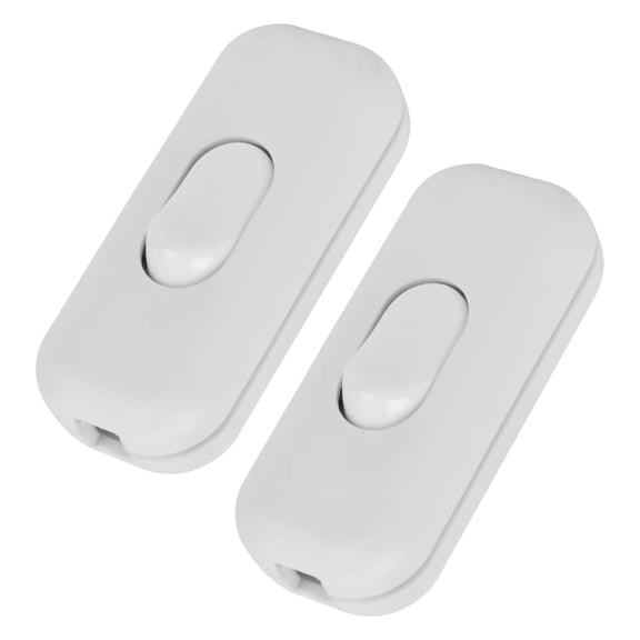 2 Pack Inline Switch for Lamp Cord - Torpedo Style, Flat Wire, In-Cable Light Switch Replacement - AC 6A Dual Pole