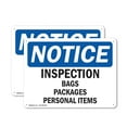 thumbnail image 1 of (2 Pack) Inspection Bags Packages Personal Items OSHA Notice Sign 24 Inch X 18 Inch Plastic Sign, Weather Resistant, UV Protected for Workplace, Business, and Construction Site, Made in, 1 of 8