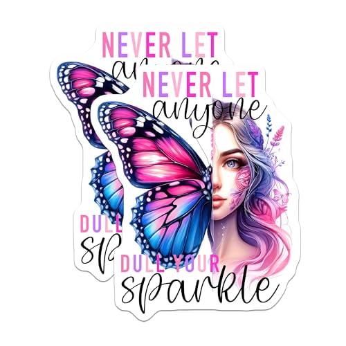 (2 Pack) Inspirational Magnets Magnets - Butterfly Wall Art - Motivational Quotes - 5" On Longest Side - Made in USA - Sticks to Refrigerators & Metal Surfaces - MAG9231