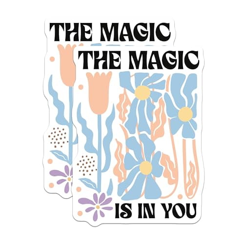 (2 Pack) Inspirational Quote Magnets - Flower Design Magnets - Positive Message Fridge - 5" On Longest Side - for Cars, Fridges, Toolboxes - Made in USA - MAG3841