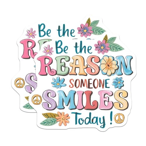 (2 Pack) Inspirational Quote Magnets Magnets - Be The Reason Someone Smiles - Positive Quotes - 5" On Longest Side - Made in USA - Sticks to Refrigerators & Metal Surfaces - MAG8600